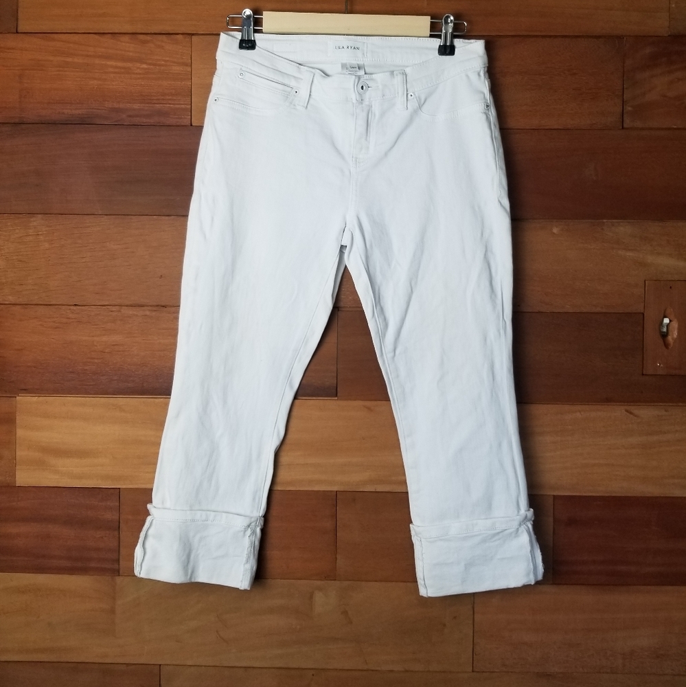 Lila Ryan white cuffed jeans size 28P